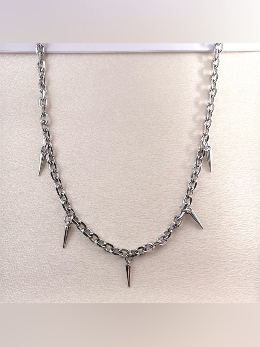 Spike Link Chain Necklace for Men Women Streetwear Punk Hip Hop Unisex Necklace